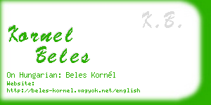 kornel beles business card